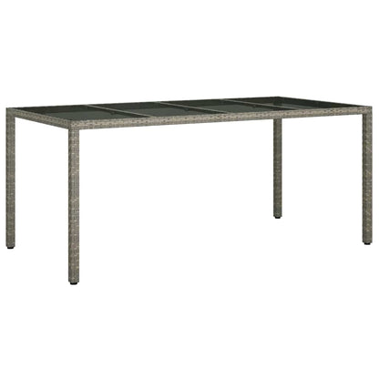 Garden Table Grey 190 x 90 x 75 cm Poly Rattan