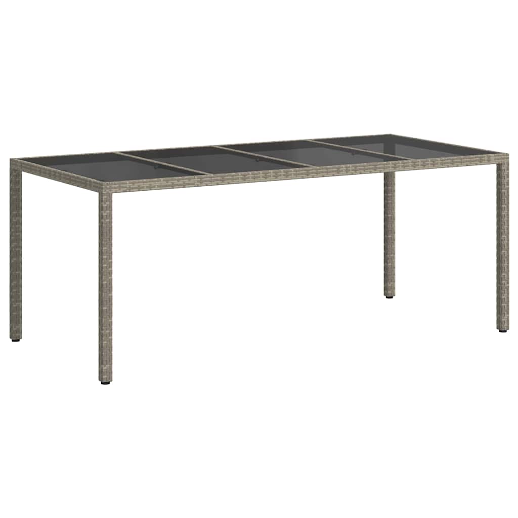 Garden Table Grey 190 x 90 x 75 cm Poly Rattan