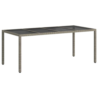 Garden Table Grey 190 x 90 x 75 cm Poly Rattan