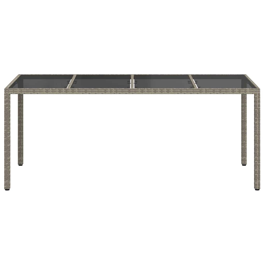 Garden Table Grey 190 x 90 x 75 cm Poly Rattan