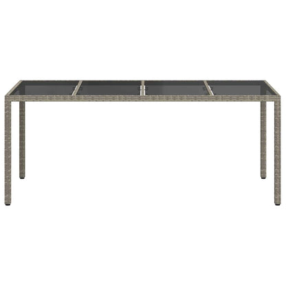 Garden Table Grey 190 x 90 x 75 cm Poly Rattan