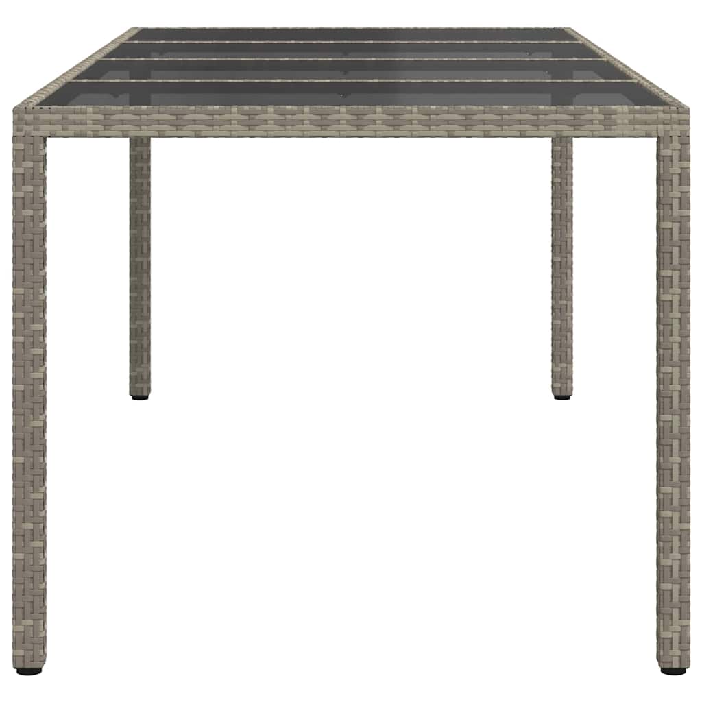 Garden Table Grey 190 x 90 x 75 cm Poly Rattan