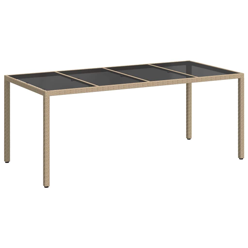 Garden Table Beige 190 x 90 x 75 cm Poly Rattan