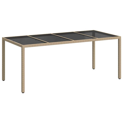Garden Table Beige 190 x 90 x 75 cm Poly Rattan
