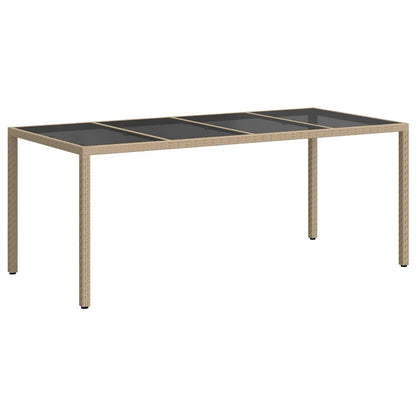 Garden Table Beige 190 x 90 x 75 cm Poly Rattan