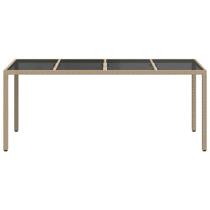 Garden Table Beige 190 x 90 x 75 cm Poly Rattan