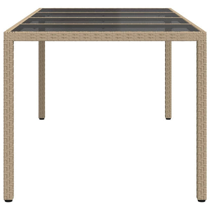 Garden Table Beige 190 x 90 x 75 cm Poly Rattan