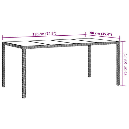 Garden Table Beige 190 x 90 x 75 cm Poly Rattan