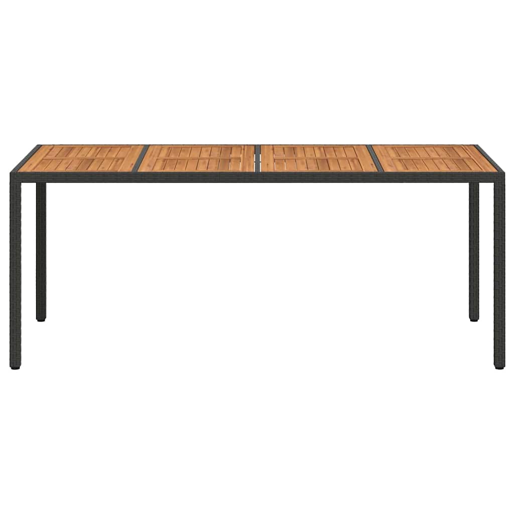 Garden Table Black 190 x 90 x 75 cm Poly Rattan