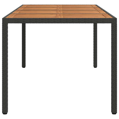 Garden Table Black 190 x 90 x 75 cm Poly Rattan