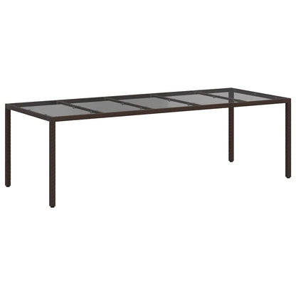Garden Table Brown 250 x 100 x 75 cm Poly Rattan
