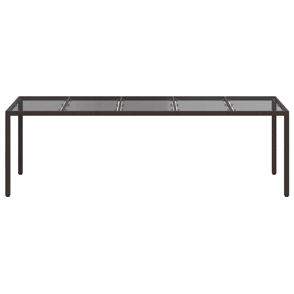 Garden Table Brown 250 x 100 x 75 cm Poly Rattan