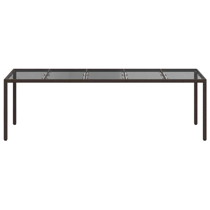 Garden Table Brown 250 x 100 x 75 cm Poly Rattan