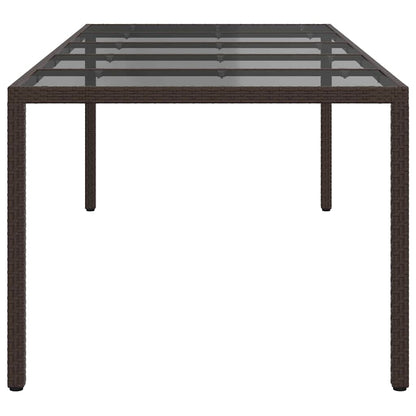Garden Table Brown 250 x 100 x 75 cm Poly Rattan