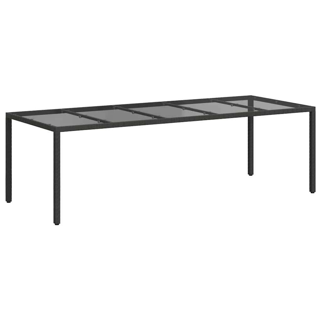 Garden Table Pure Black 250 x 100 x 75 cm Poly Rattan
