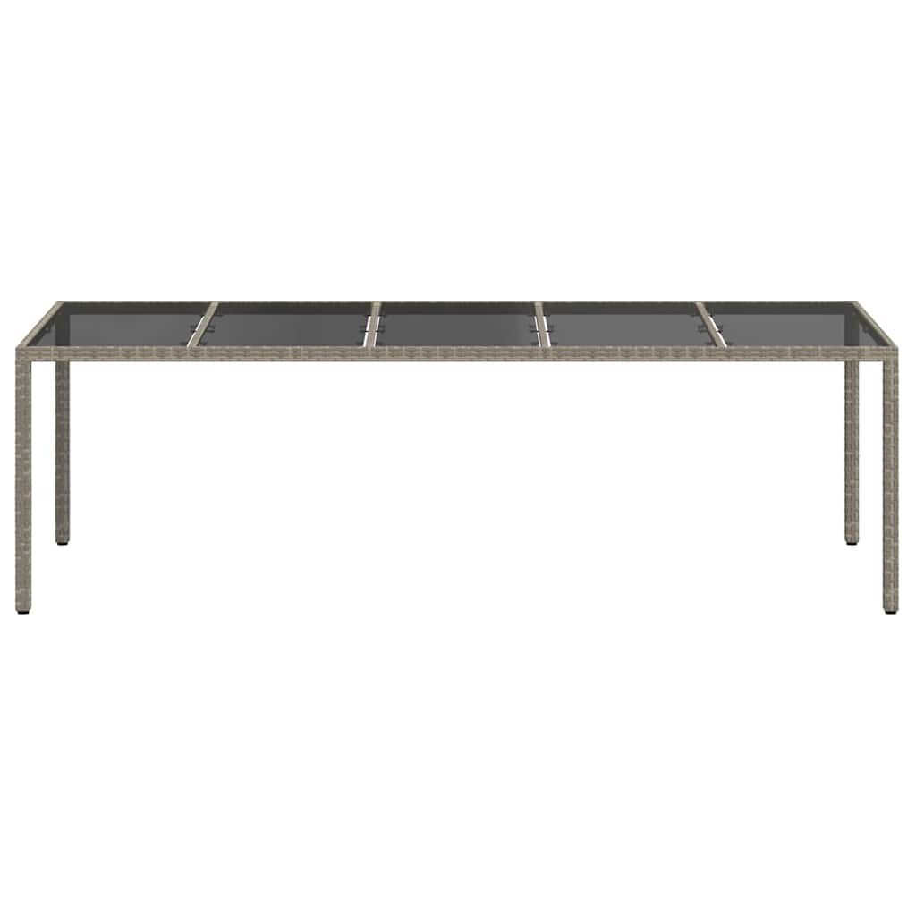 Garden Table Grey 250 x 100 x 75 cm Poly Rattan