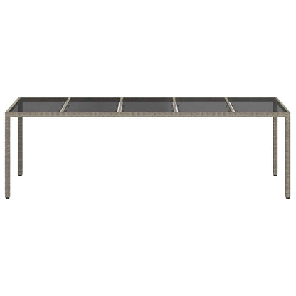 Garden Table Grey 250 x 100 x 75 cm Poly Rattan