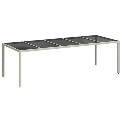 Garden Table | White | Poly Rattan | Large | Adjustable Feet