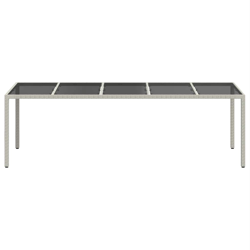 Garden Table | White | Poly Rattan | Large | Adjustable Feet