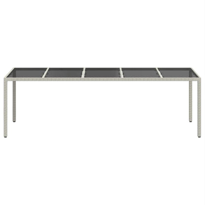 Garden Table | White | Poly Rattan | Large | Adjustable Feet
