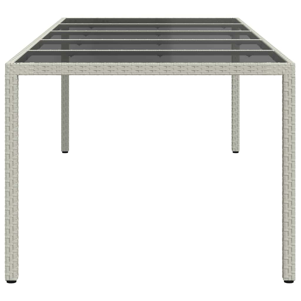 Garden Table | White | Poly Rattan | Large | Adjustable Feet