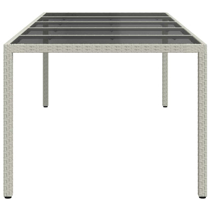 Garden Table | White | Poly Rattan | Large | Adjustable Feet