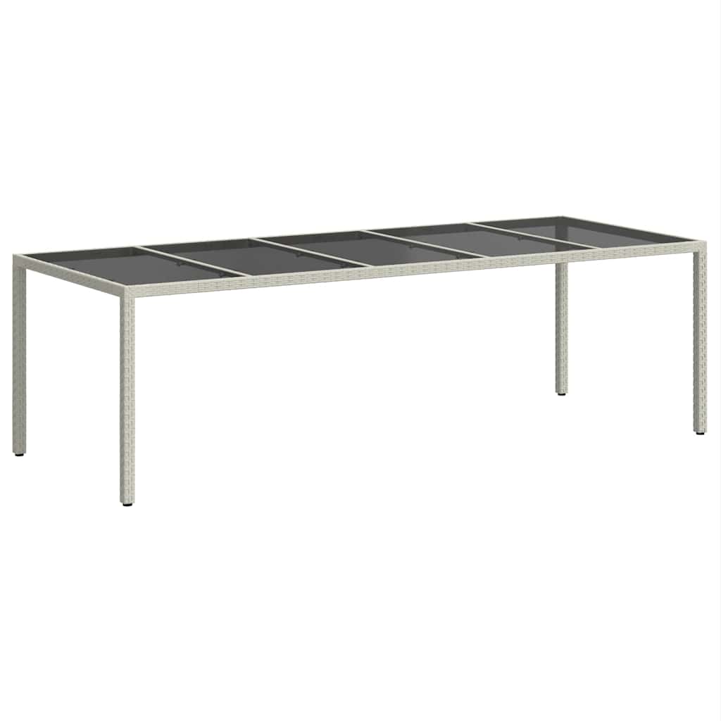Garden Table | White | Poly Rattan | Large | Adjustable Feet