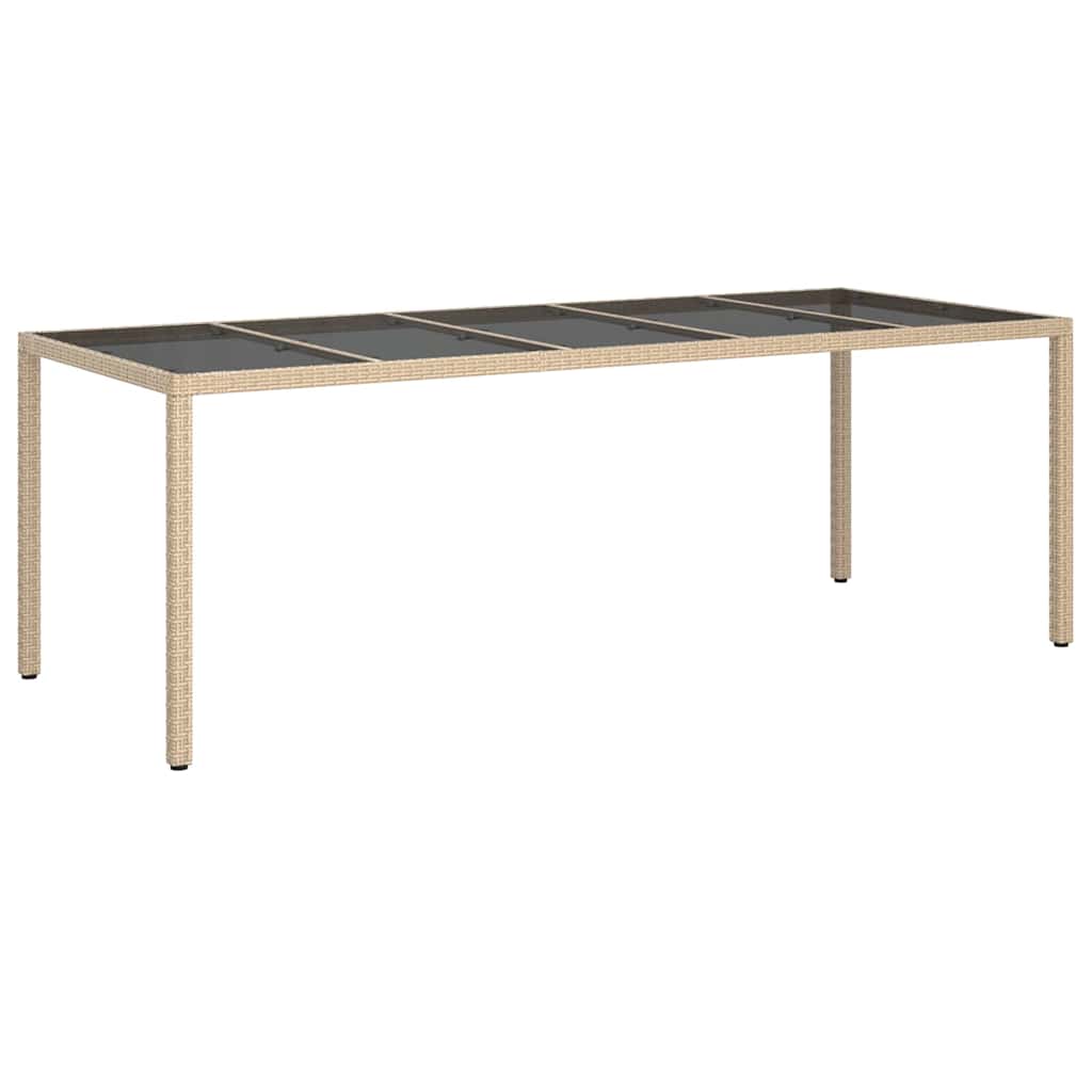 Garden Table Beige 250 x 100 x 75 cm Poly Rattan