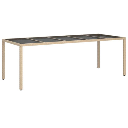 Garden Table Beige 250 x 100 x 75 cm Poly Rattan