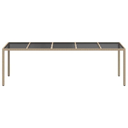 Garden Table Beige 250 x 100 x 75 cm Poly Rattan
