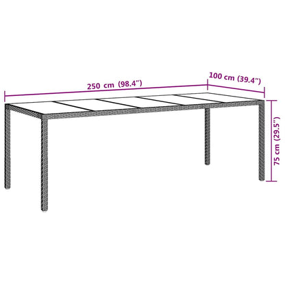 Garden Table Beige 250 x 100 x 75 cm Poly Rattan