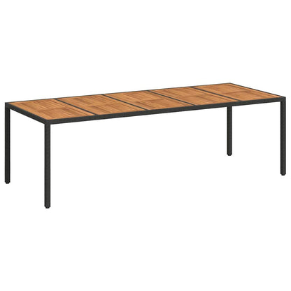 Garden Table Black Poly Rattan