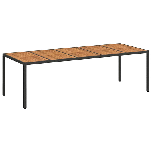 Garden Table Black Poly Rattan