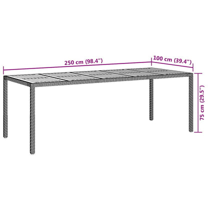 Garden Table Black Poly Rattan