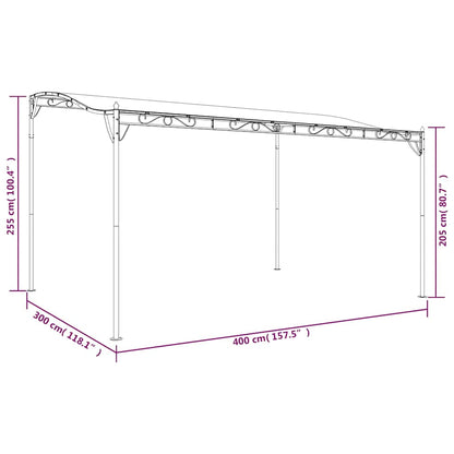 Canopy Anthracite 4x3 m 180 g/m² Fabric and Steel