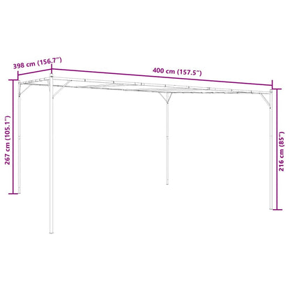 Gazebo Anthracite 4x4 m 180 g/m² Fabric and Steel