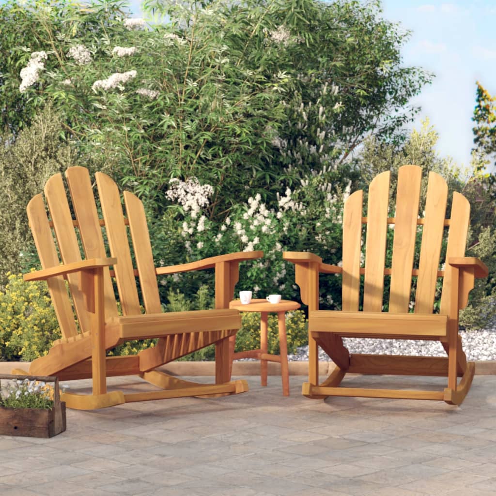 Garden Adirondack Rocking Chair | Set of 2 | Natural Teak