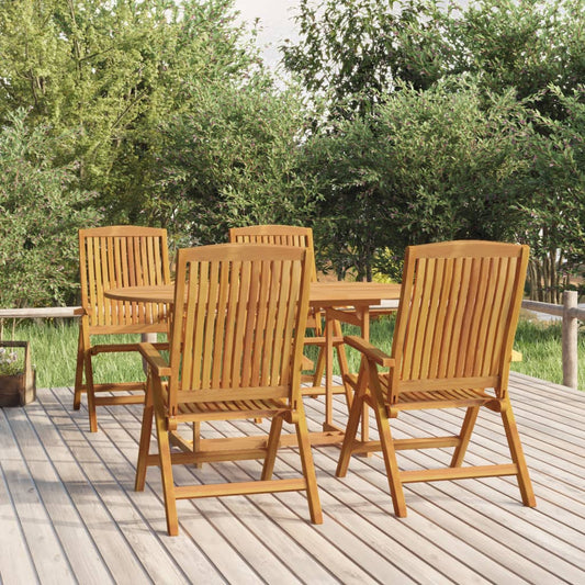 Reclining Folding Chairs 4 pcs Solid Wood Teak