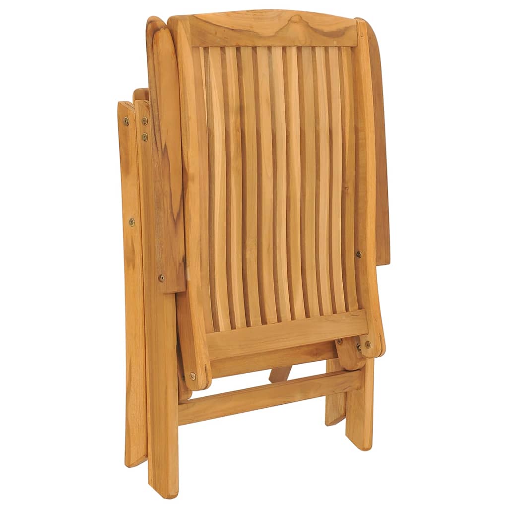 Reclining Garden Chair | Set of 6 | Natural teak | Solid teak wood