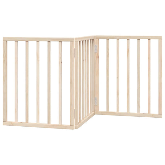 Dog Gate Foldable 3 Panels 150 cm Poplar Wood
