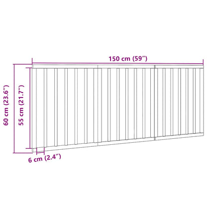 Dog Gate Foldable 3 Panels White 150 cm Poplar Wood