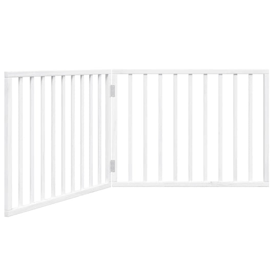Dog Gate Foldable 2 Panels White 160 cm Poplar Wood