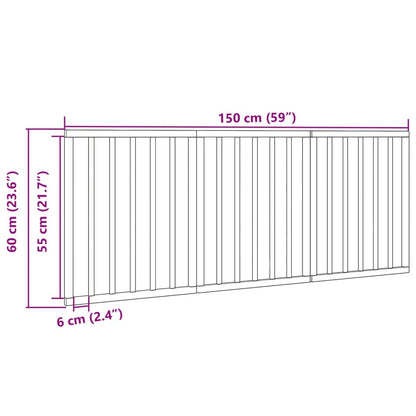 Dog Gate Foldable 3 Panels Black 150 cm Poplar Wood