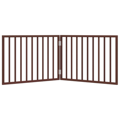 Dog Gate Foldable 2 Panels Brown 160 cm Poplar Wood