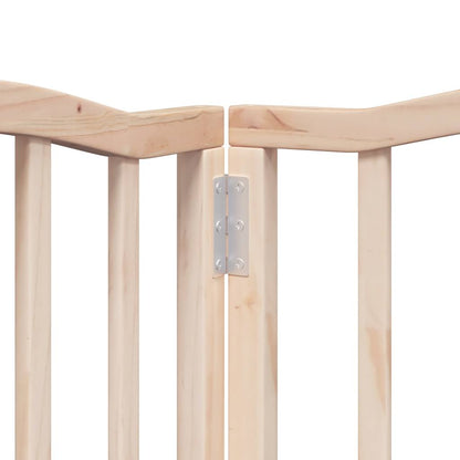 Dog Gate with Door Foldable 6 Panels 300 cm Poplar Wood