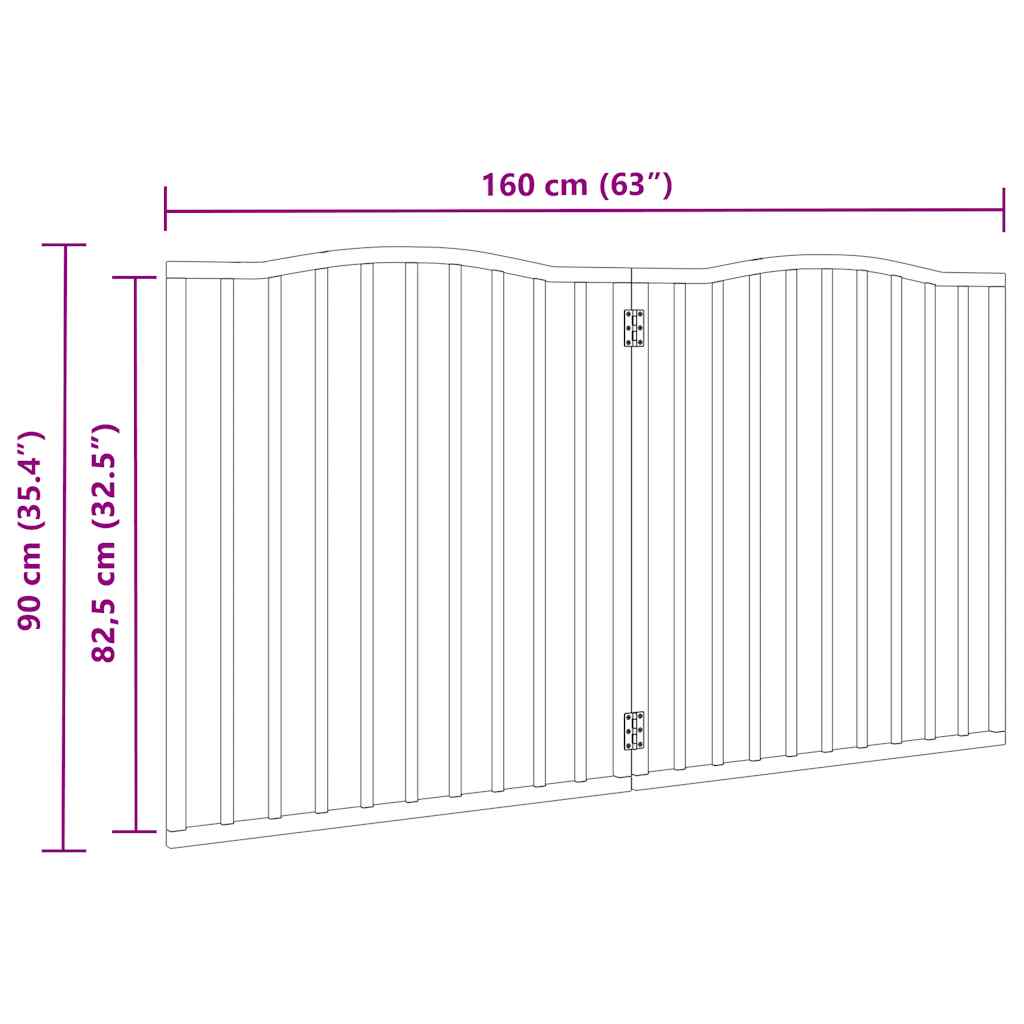 Dog Gate Foldable 2 Panels 160 cm Poplar Wood