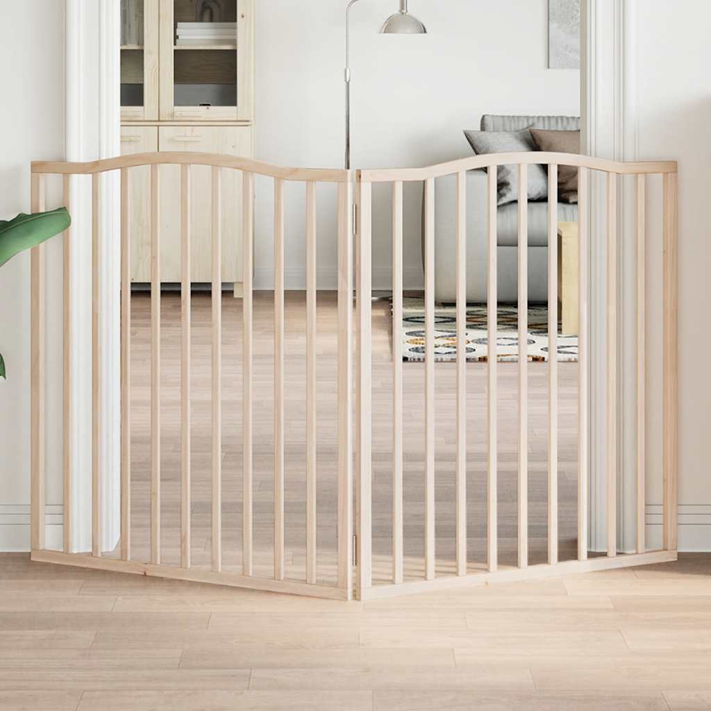 Dog Gate Foldable 2 Panels 160 cm Poplar Wood