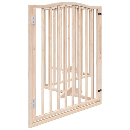Dog Gate with Door Foldable 4 Panels 320 cm Poplar Wood