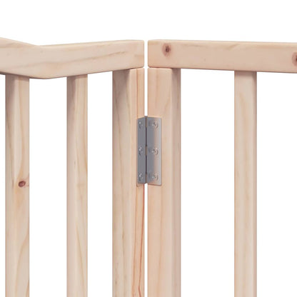 Dog Gate with Door Foldable 4 Panels 320 cm Poplar Wood