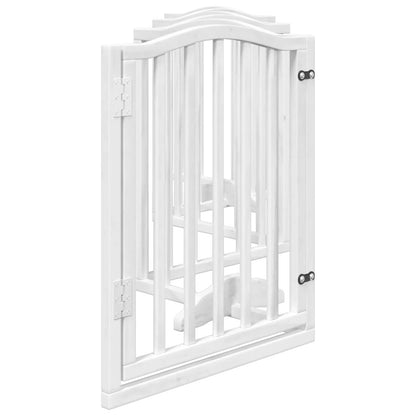 Dog Gate with Door Foldable 6 Panels White 300 cm Poplar Wood
